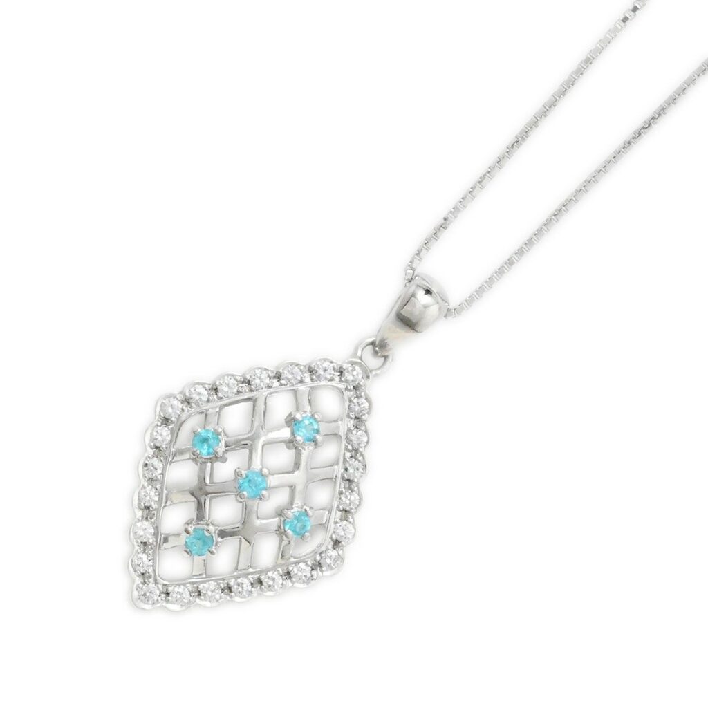 パライバトルマリン 相場 ｜貴金属[TASAKI Pt850/900 プラチナ ダイヤ0.33ct パライバトルマリン0.18ct ネックレス]を買取しました。【真珠買取リパール】