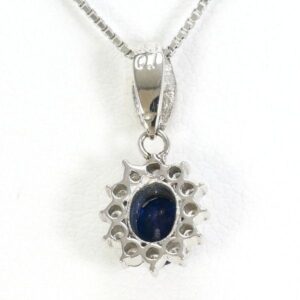 サファイア 相場 ｜サファイア[PT　PT850　ネックレス　necklace　サファイア　0.43　ダイヤ　0.1　総重量約2.9g　約40cm]を買取しました。【真珠買取リパール】
