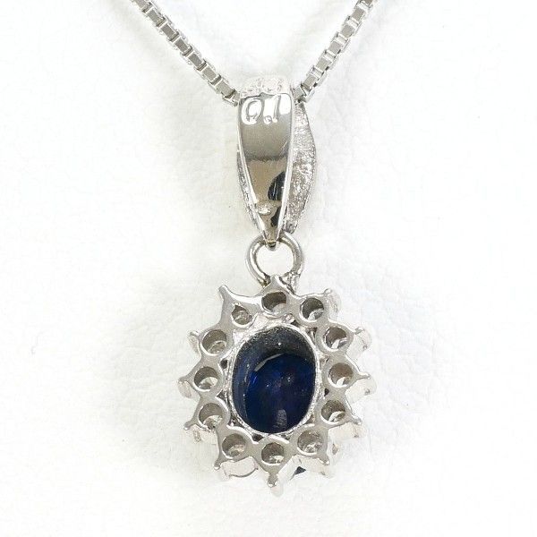 サファイア 相場 ｜サファイア[PT　PT850　ネックレス　necklace　サファイア　0.43　ダイヤ　0.1　総重量約2.9g　約40cm]を買取しました。【真珠買取リパール】