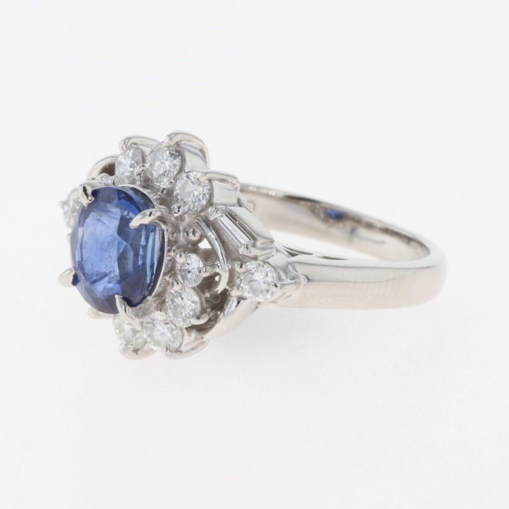 メレダイヤモンド ｜サファイア[サファイア デザインリング プラチナ 指輪 メレダイヤ リング 9号 Pt900 サファイア ダイヤモンド レディース]を買取しました。【真珠買取リパール】