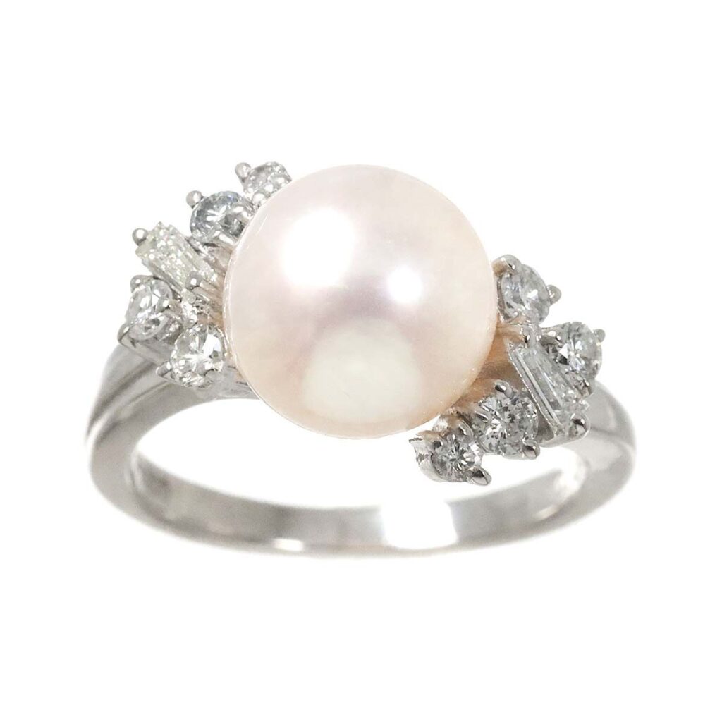 ダイヤ 0.3カラット 買取 ｜アコヤ真珠[TASAKI 8号 リング アコヤ真珠 9.0mm ダイヤ 0.36ct Pt ]を買取しました。【真珠買取リパール】