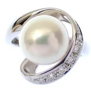 真珠の指輪買取｜アコヤ真珠[タサキ ダイヤモンド リング 0.12ct]を買取しました。【真珠買取リパール】