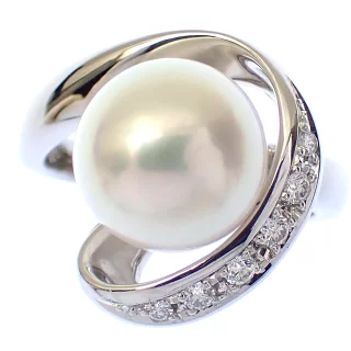 真珠の指輪買取｜アコヤ真珠[タサキ ダイヤモンド リング 0.12ct]を買取しました。【真珠買取リパール】