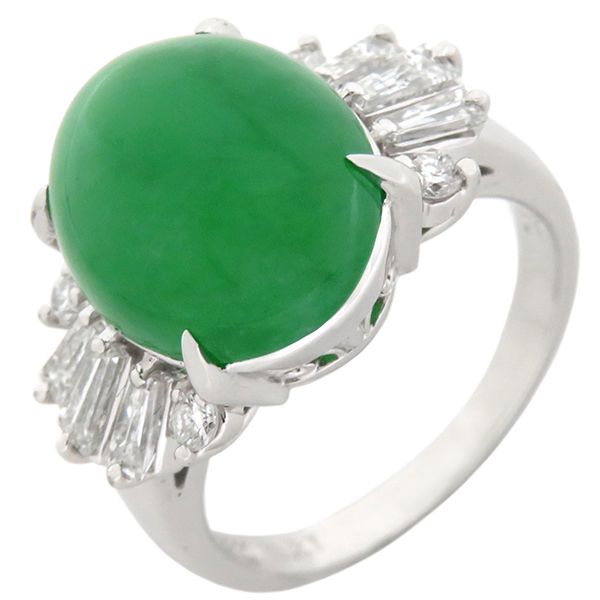 カラット 重さ ｜ダイヤモンド[TASAKI TASAKI リング 指輪 ヒスイ ダイヤリング Pt900 ヒスイ プラチナシルバー 翡翠 緑 12.5号]を買取しました。【真珠買取リパール】