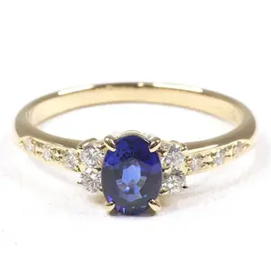 サファイア 買取 ｜サファイア [タサキ サファイア ダイヤモンド デザインリング K18YG]を買取しました。【真珠買取リパール】