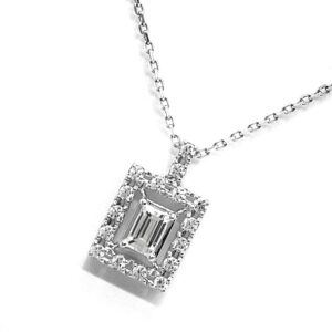 バゲットカット ダイヤ ｜ダイヤモンド [タサキ ダイヤネックレス 0.33ct K18WG バゲットカット]を買取しました。【真珠買取リパール】