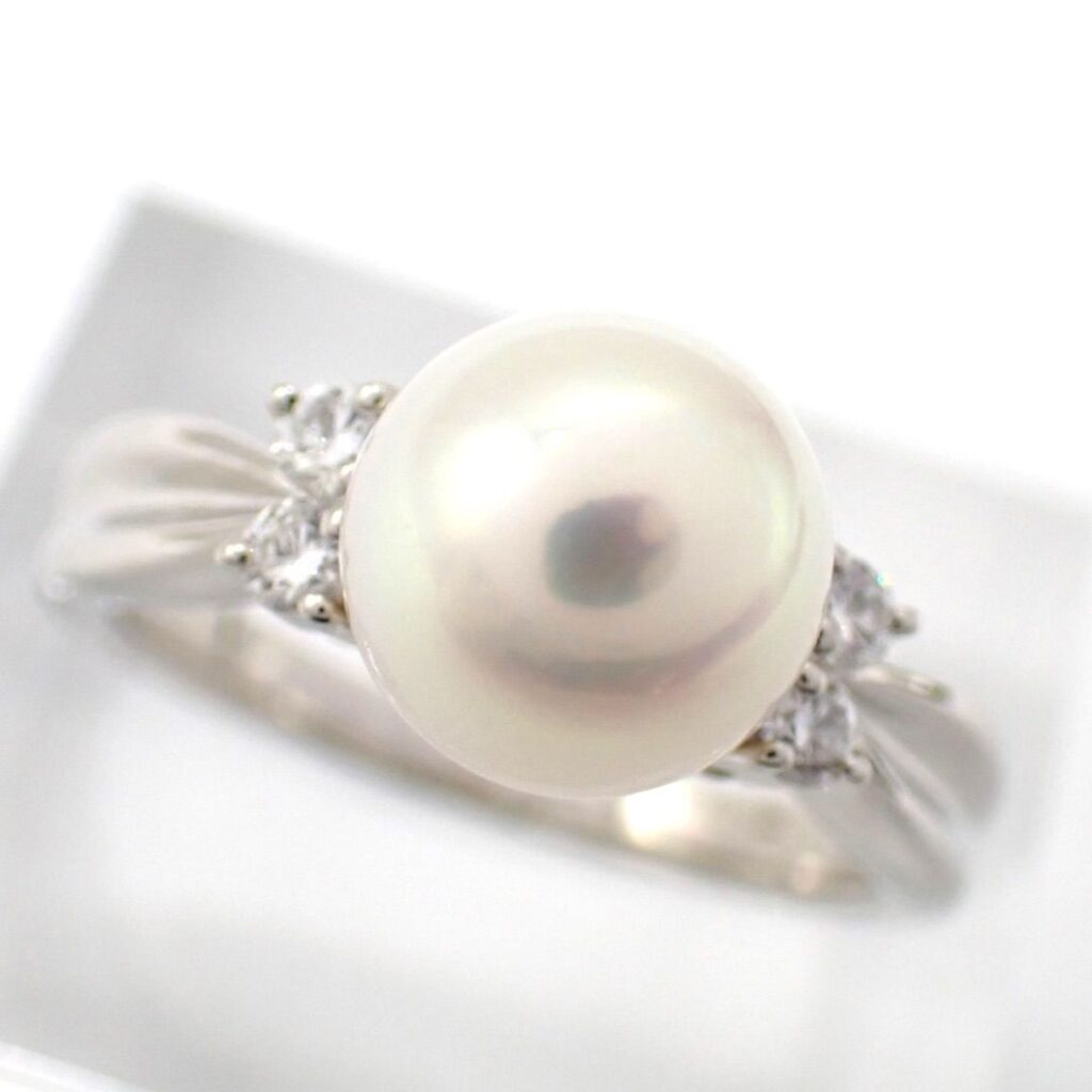 pt900 指輪 買取 ｜アコヤ真珠[MIKIMOTO あこやパール ダイヤモンドリング Pt900]を買取しました。【真珠買取リパール】