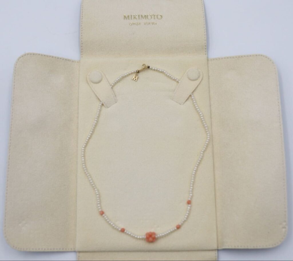 真珠と珊瑚 ｜珊瑚[ミキモト MIKIMOTO コーラルコレクション ベビーパールネックレス 珊瑚 K18]を買取しました。【真珠買取リパール】