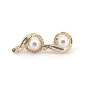金 イヤリング ｜アコヤ真珠[ミキモト パールイヤリング 6.8ミリ K18YG]を買取しました。【真珠買取リパール】