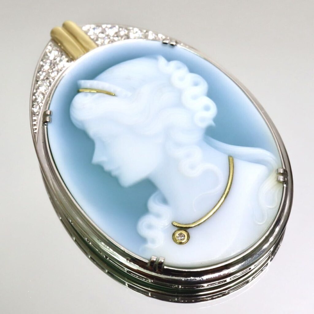 k14wg 相場 ｜ダイヤモンド[MIKIMOTO K18/K14WG/0.26ct 天然ダイヤモンド/ストーンカメオペンダントトップ]を買取しました。【真珠買取リパール】