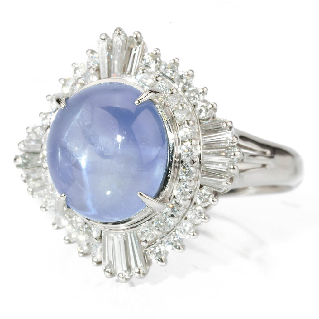 スターサファイア 値段 ｜サファイア[リング 指輪 スターサファイア 8.19ct ダイヤモンド 0.98ct プラチナ Pt900 14.5号]を買取しました。【真珠買取リパール】