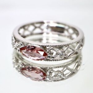 パパラチャサファイア 相場 ｜サファイア[K18!!0.44/0.02ct!!ソ付き!!◆天然パパラチアサファイア/天然ダイヤモンドリング◆J 約3.3g 約14号]を買取しました。【真珠買取リパール】