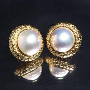 マベパールイヤリング｜マベ真珠[K18 約11.81mm珠【田崎真珠】マベパールイヤリング]を買取しました。【真珠買取リパール】