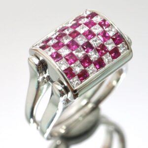 ダイヤモンド 0.6カラット 買取 ｜ルビー[K18WG 0.60/0.40ct リバーシブルリング 天然ルビー/天然ダイヤモンド]を買取しました。【真珠買取リパール】