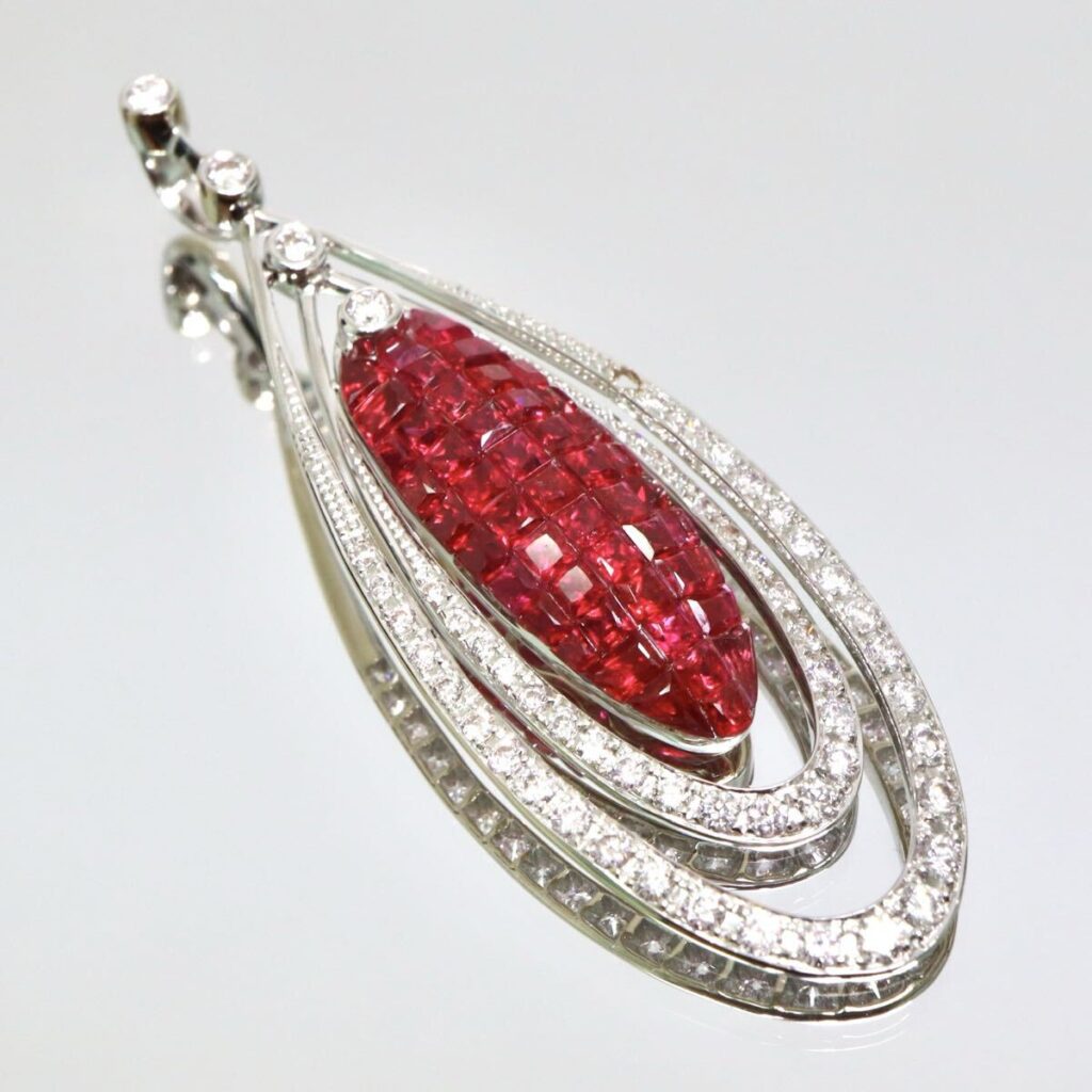 ルビー ペンダントトップ メンズ ｜ルビー[K18 4.50/0.70ct 天然ルビー/天然ダイヤモンド ペンダントトップ]を買取しました。【真珠買取リパール】