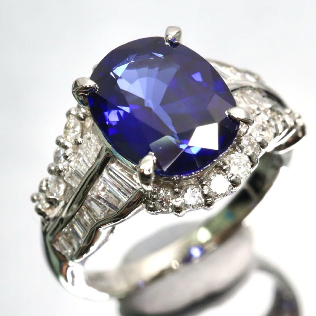 サファイア買取 相場 ｜サファイア[Pt900 2.67/0.49ct サファイア/ダイヤモンドリング]を買取しました。【真珠買取リパール】