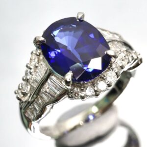 サファイア買取 相場 ｜サファイア[Pt900 2.67/0.49ct サファイア/ダイヤモンドリング]を買取しました。【真珠買取リパール】