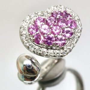 ピンクの宝石 石言葉 ｜サファイア[K18WG 0.73/0.24ct ピンクサファイア/ダイヤモンドリング]を買取しました。【真珠買取リパール】