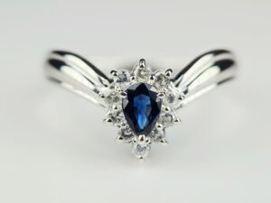 PT900 サファイア ダイヤモンド リング