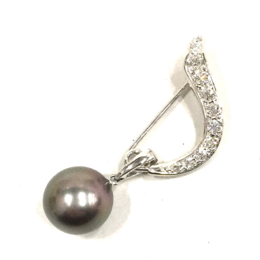 ダイヤモンド ブローチ 買取相場 ｜ダイヤモンド[ミキモト ブローチ ペンダントトップ ダイヤモンド付 K18 黒蝶真珠 10mm]を買取しました。【真珠買取リパール】