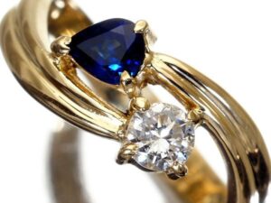 0.2カラット ダイヤ 値段 ｜サファイア[ブルーサファイア 0.28ct＆ダイヤ 0.18ct K18YGリング ]を買取しました。【真珠買取リパール】