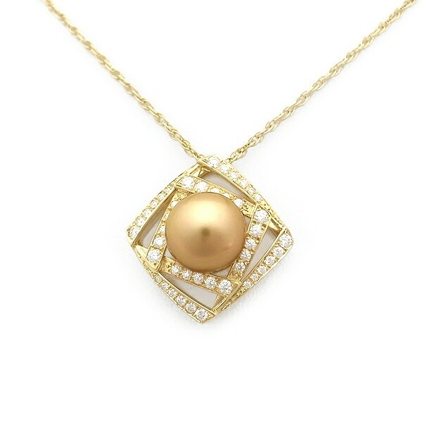 ゴールデンパール 価値 ｜ゴールデンパール[ミキモト ゴールデンパール・ダイヤ ペンダント ネックレス 10.6mm 0.54ct K18YG\を買取しました。【真珠買取リパール】