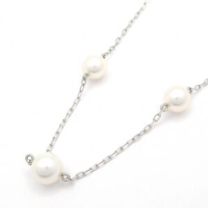 18金ホワイトゴールド 相場 ｜アコヤ真珠[Mikimoto ステーションネックレス K18WG×パール(アコヤ真珠) ]を買取しました。【真珠買取リパール】