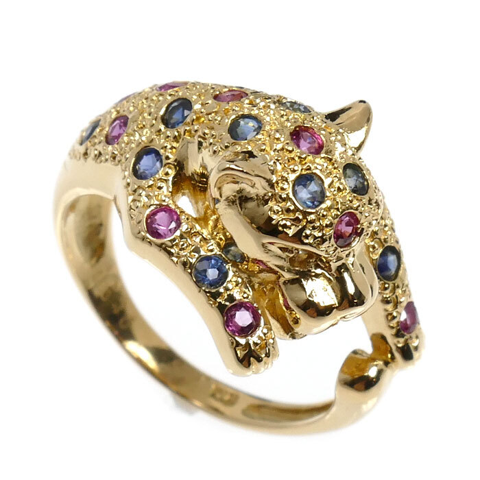 サファイア 婚約 指輪 カルティエ ｜ルビー[K18YG パンサーリング ルビー/サファイア/ダイヤモンド 12号]を買取しました。【真珠買取リパール】