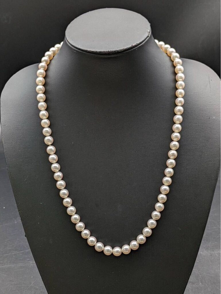 真珠 買取価格 相場 ｜アコヤ真珠 [タサキ パールネックレス K18 WG]を買取しました。【真珠買取リパール】