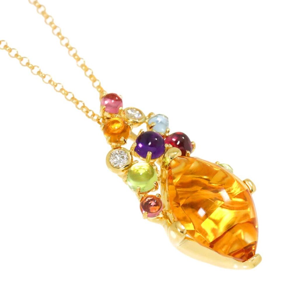 黄玉 宝石 ｜貴金属[TASAKI マルチストーン 7.48ct ダイヤ 0.11ct ネックレス 44cm K18 YG]を買取しました。【真珠買取リパール】