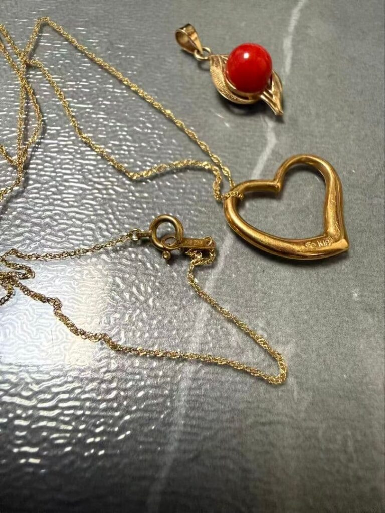 厄年 ネックレス 相場 ｜珊瑚[k18ゴールド ネックレス 14K赤珊瑚]を買取しました。【真珠買取リパール】