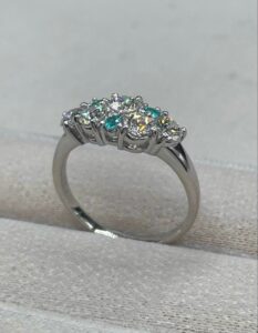 パライバトルマリン 相場 ｜貴金属[田崎 パライバ ダイヤモンド1.12ct pt 鑑付]を買取しました。【真珠買取リパール】