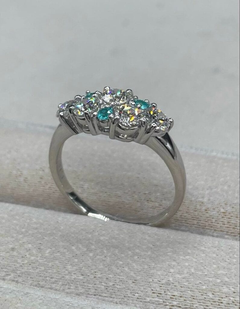 パライバトルマリン 相場 ｜貴金属[田崎 パライバ ダイヤモンド1.12ct pt 鑑付]を買取しました。【真珠買取リパール】