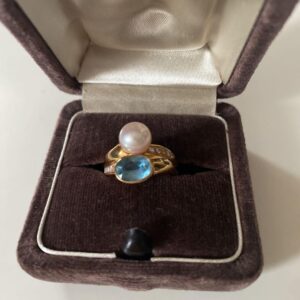 ブルートパーズ 価値 ｜アコヤ真珠[ミキモトリング　パール＆ブルートパーズ　11号]を買取しました。【真珠買取リパール】