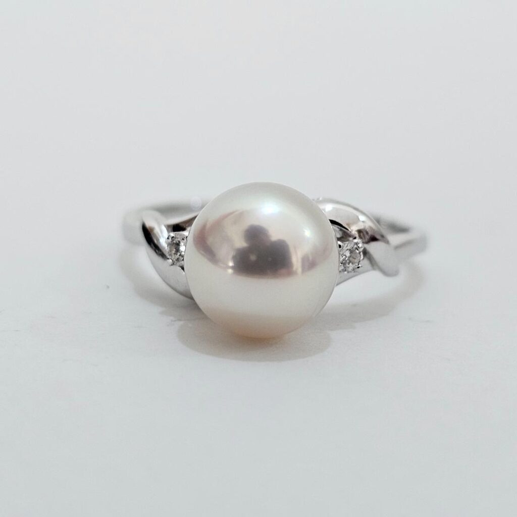 プラチナ買取価格pt900 ｜ダイヤモンド[1961 ミキモトパールダイヤリングPT900プラチナ11.5号8.1mm]を買取しました。【真珠買取リパール】