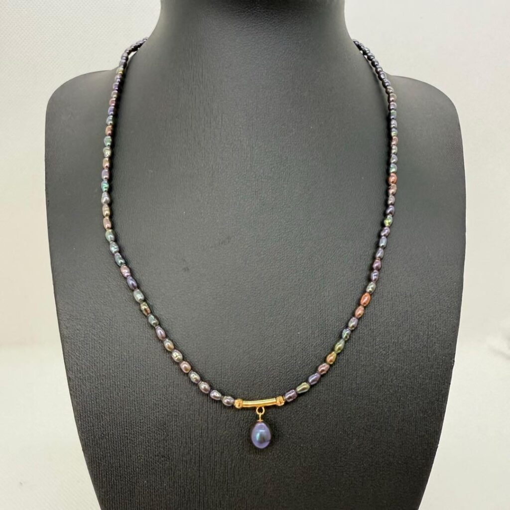 黒真珠 お祝いの席 ｜真珠[K18/黒真珠　ベビーパール　ネックレス]を買取しました。【真珠買取リパール】