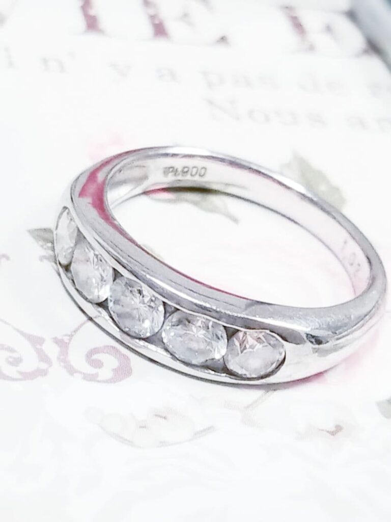 5連リング ｜真珠指輪[高品質 1カラット ダイヤモンド 5連 プラチナ900 約6g リング 約12号]を買取しました。【真珠買取リパール】