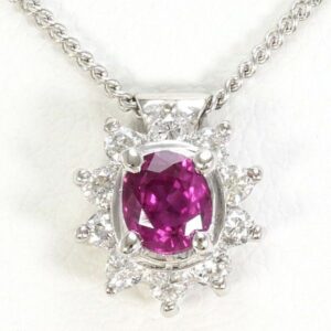 プラチナ 850 ｜ルビー[PT900　PT850　ネックレス　necklace　ルビー　0.32　ダイヤ　0.14　総重量約3.7g　約40cm]を買取しました。【真珠買取リパール】
