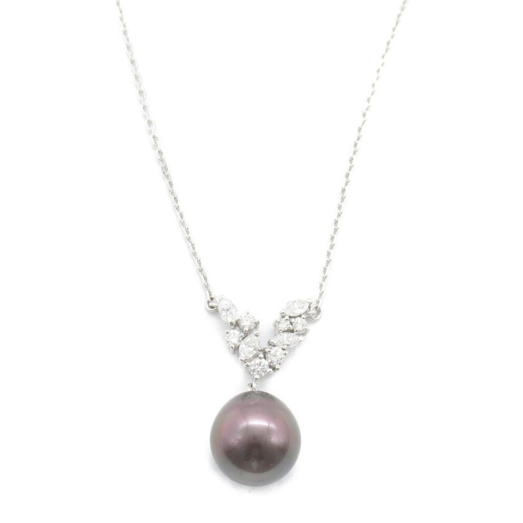 ブラックダイヤモンド 買取 ｜ダイヤモンド[MIKIMOTO ミキモト ブラックパール/ダイヤ ネックレス ネックレス]を買取しました。【真珠買取リパール】
