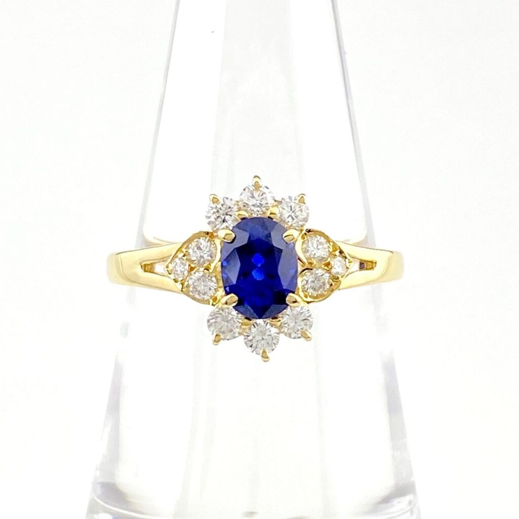 イエロー サファイア 価値 ｜サファイア[ミキモト MIKIMOTO サファイア デザインリング YG イエローゴールド 指輪 メレダイヤ リング 14.5号 K18]を買取しました。【真珠買取リパール】