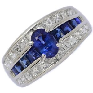 ダイヤモンド 2カラット 買取価格 ｜サファイア[SA0.96ct/0.85ct/D1.15ct サファイア&ダイヤモンドリング Pt900]を買取しました。【真珠買取リパール】