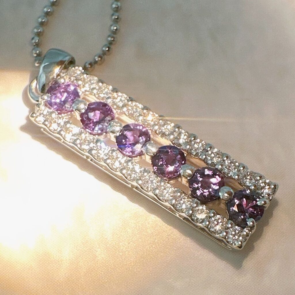 アレキサンドライト 価格 相場 ｜ダイヤモンド[TASAKI アレキサンドライト 0.68ct ダイヤモンド 0.35ct プラチナ ネックレス 約41cm]を買取しました。【真珠買取リパール】