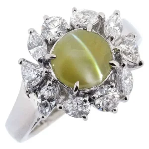 クリソベリル 買取 ｜ダイヤモンド[MIKIMOTO PT950 指輪 クリソベリルキャッツアイ]を買取しました。【真珠買取リパール】