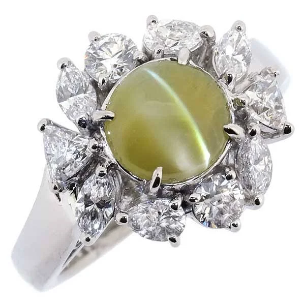 クリソベリル 買取 ｜ダイヤモンド[MIKIMOTO PT950 指輪 クリソベリルキャッツアイ]を買取しました。【真珠買取リパール】