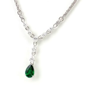 ガーネット 買取価格 ｜ダイヤモンド[ミキモト MIKIMOTO グリーングロッシュラーガーネット デザインネックレス ペンダント メレダイヤ ネックレス K18 ダイヤモンド]を買取しました。【真珠買取リパール】