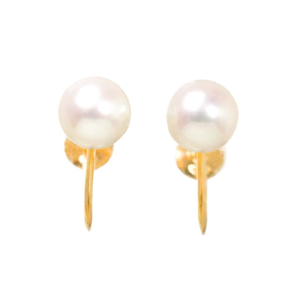 金 買取 14k ｜アコヤ真珠[タサキ TASAKI アコヤ真珠 7.0mm イヤリング K14 YG イエローゴールド 585]を買取しました。【真珠買取リパール】