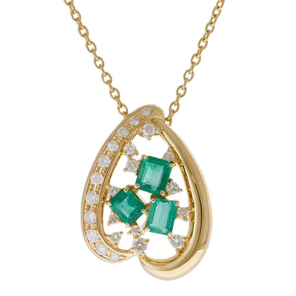 エメラルド 1カラット 値段 ｜エメラルド[タサキ TASAKI ネックレス K18イエローゴールド エメラルド 1.75ct ダイヤモンド 0.62ct]を買取しました。【真珠買取リパール】