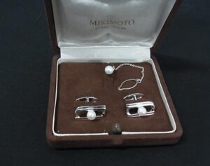 カフス アコヤ真珠 買取 ｜ミキモト カフス ピンバッチセット