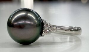 指輪 黒蝶真珠 買取 ｜ダイヤモンド・パールリング 8.4g