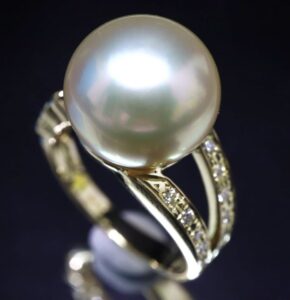 指輪 白蝶真珠 買取 ｜ダイヤモンド パールリング 7.1g